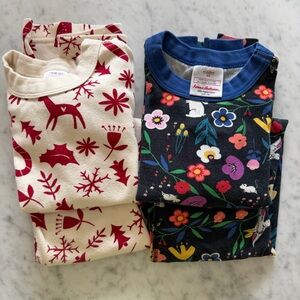 Bundle of 2 Hanna Andersson Organic Cotton Long John Pajamas Size 5